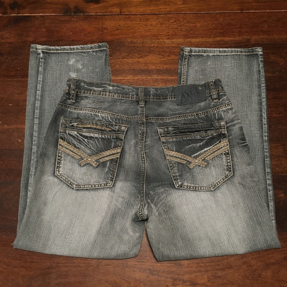 TK Axel Relaxed Straight Jeans 34x30 Gray Wash
